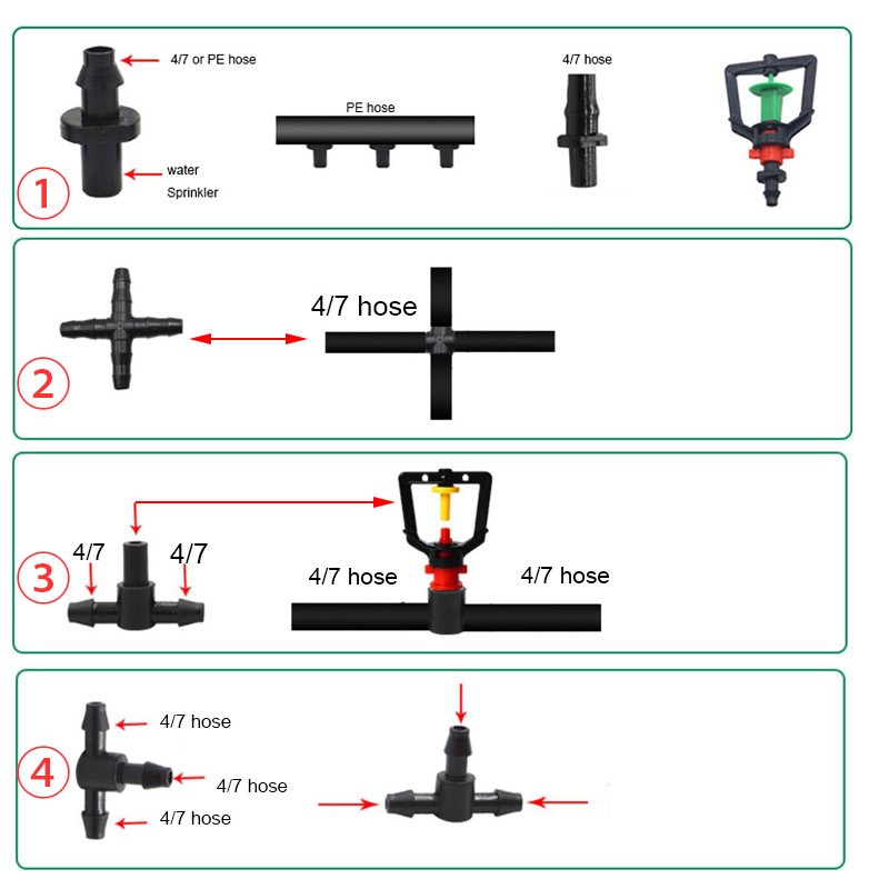 Urban Farming System - 50pcs Garden Drip Irrigation Connector Fitting